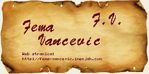 Fema Vančević vizit kartica